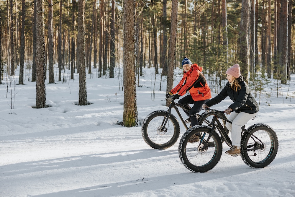 mountain biking in winter in vermont